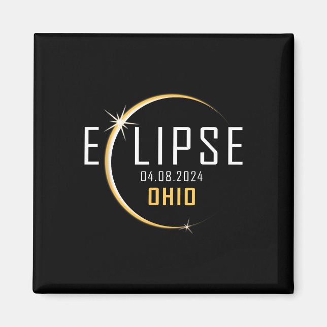 Totalt Solar Eclipse 2024 Ohio America Vår totalt Magnet (Framsidan)