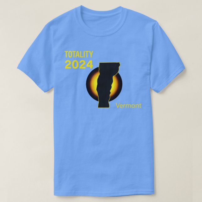 Totalt Solar Eclipse Vermont State 2024 T Shirt (Design framsida)