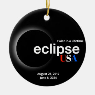 Totalt Solärt Eclipse 2017 2024 Julgransprydnad Keramik