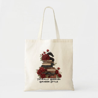 Tote-ally Bookish Dragon Stil Tote Bag Tygkasse