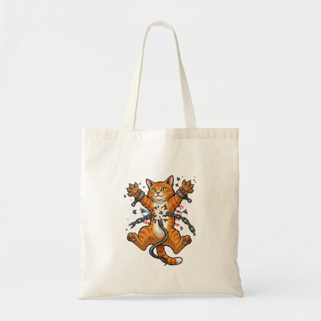 Tote-ally Free - Fierce Cat Liberation Tote Bag Tygkasse (Framsidan)