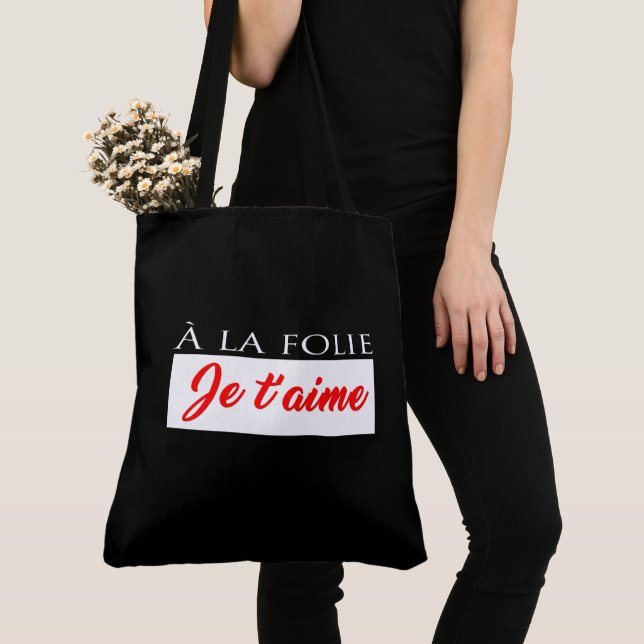 Tote Bag À la folie Je t’aime Tygkasse (Närbild)