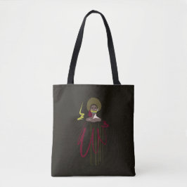 Tote bag abstract "Black Magic Girl" Tygkasse