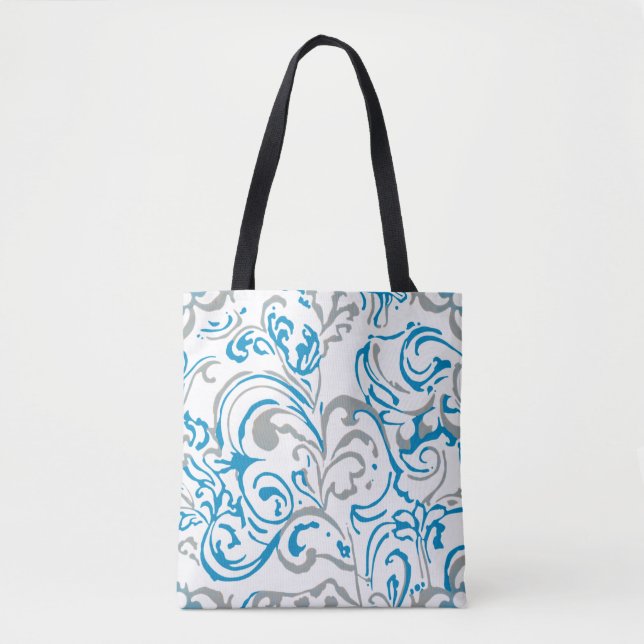 Tote bag-abstrakt blå tygkasse (Framsida)