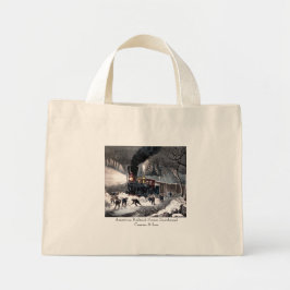 Tote Bag - American Railroad Scene: Snöbunden Mini Tygkasse