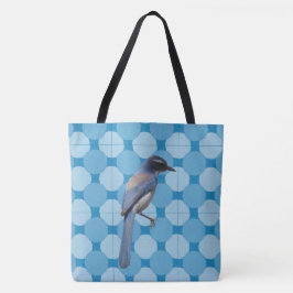 Tote Bag (ao) - Bird on Mosaic Background Tygkasse