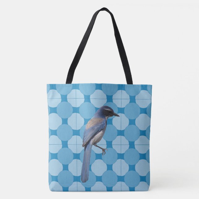 Tote Bag (ao) - Bird on Mosaic Background Tygkasse (Framsida)