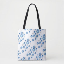 Tote Bag (ao) - Blue Bubbles Tygkasse
