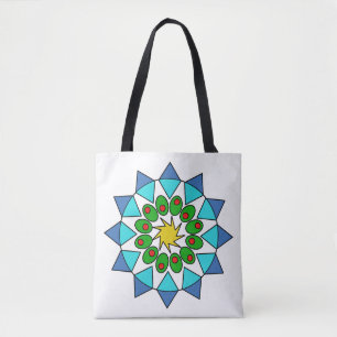 Tote Bag (ao) - Färgrik Mandala Tygkasse