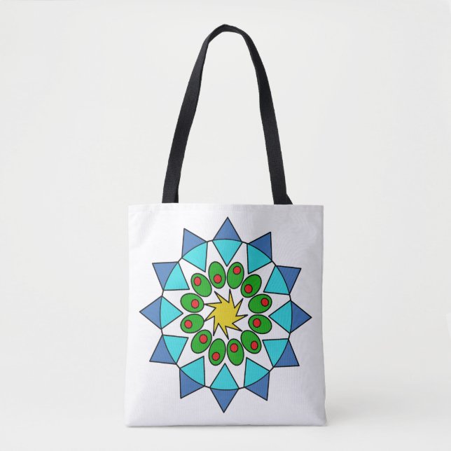 Tote Bag (ao) - Färgrik Mandala Tygkasse (Framsida)
