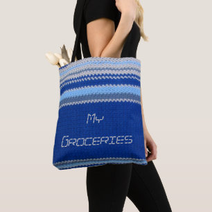 Tote Bag (ao) - Garn Rand i Blue Tygkasse
