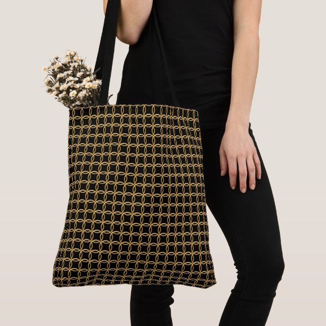 Tote Bag (ao) - Golden chain Links Tygkasse (Närbild)