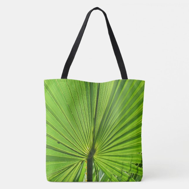 Tote Bag (ao) - Grönt Handflatan Frond Tygkasse (Baksida)