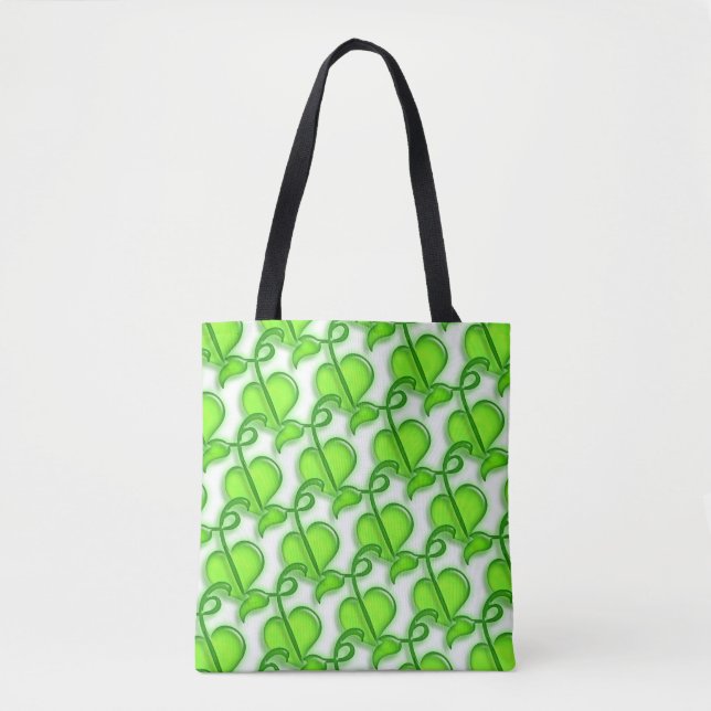 Tote Bag (ao) - Grönt Ivy Lövs Tygkasse (Framsida)