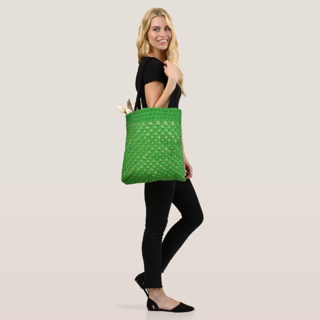 Tote Bag (ao) - Grönt nät Tygkasse (På modell)