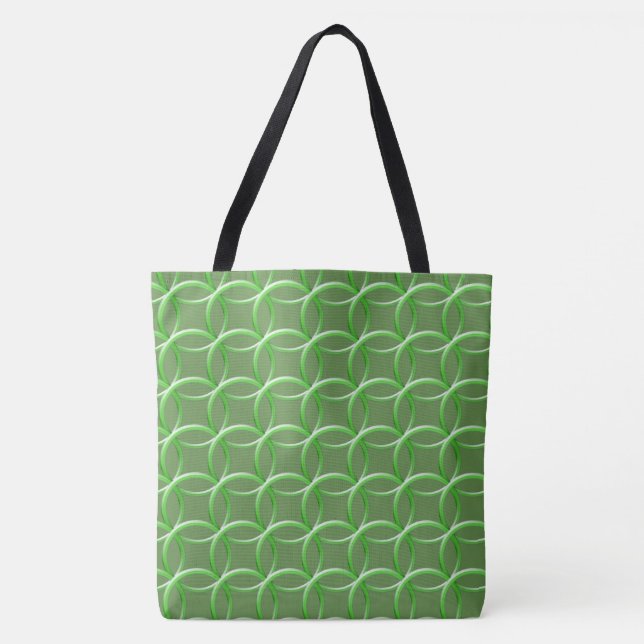 Tote Bag (ao) - Grönt Ringar Kaleidoscope Tygkasse (Framsida)