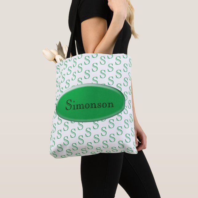 Tote Bag (ao) - Gröntens namnskylt och ursprunglig Tygkasse (Närbild)