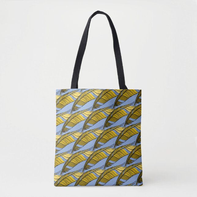 Tote Bag (ao) - Gult Feathers Tygkasse (Framsida)