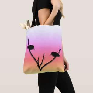 Tote Bag (ao) - Hummingbird på Bare Träd Grenar Tygkasse