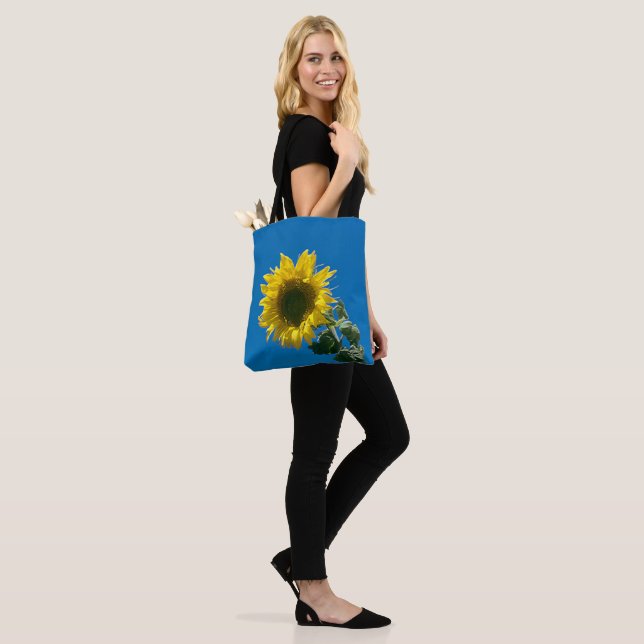 Tote Bag (ao) - Stor solros Tygkasse (På modell)