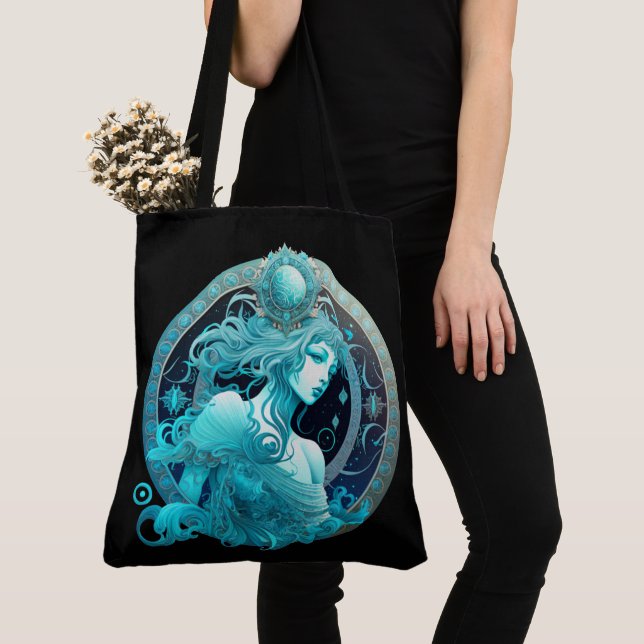 Tote Bag Aquarius Zodiac sign Tygkasse (Närbild)