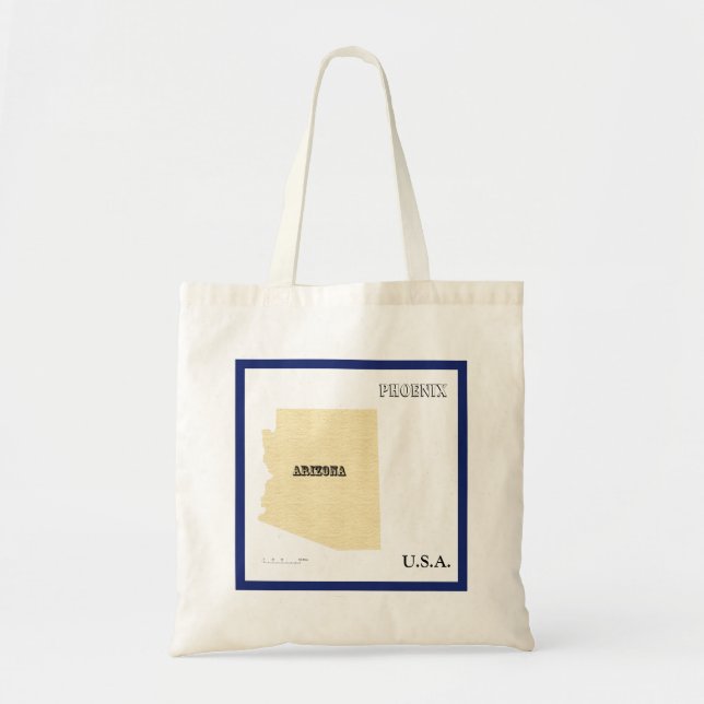 Tote Bag - Arizona Karta med Stad Tygkasse (Framsidan)