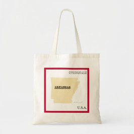 Tote Bag - Arkansas State Map with City Tygkasse