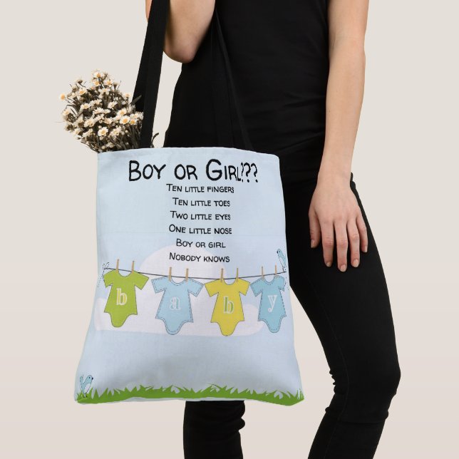 Tote Bag Babyduscha Moderskap Gift Bag Boy Girl Tygkasse (Närbild)