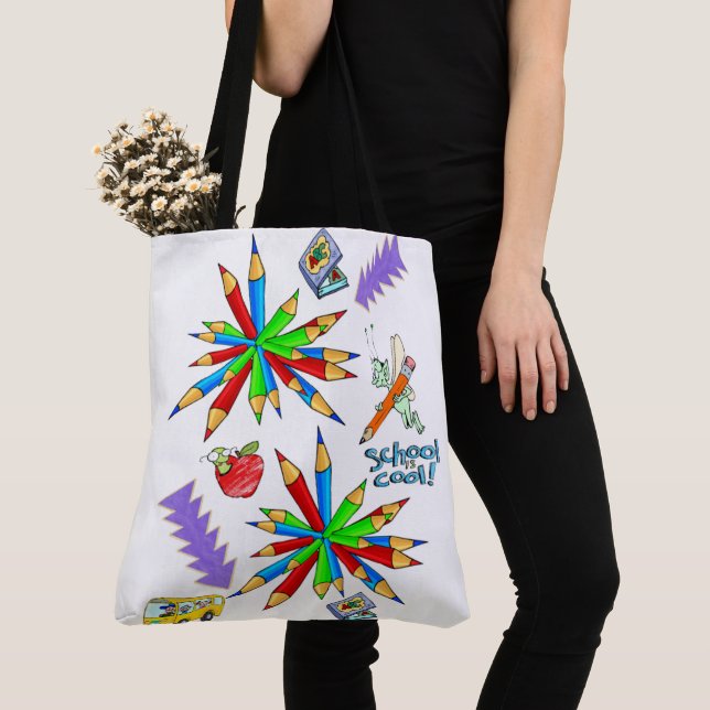 Tote Bag Back to school är Coola Tygkasse (Närbild)