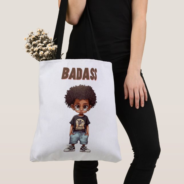 Tote Bag BADASS Tygkasse (Närbild)