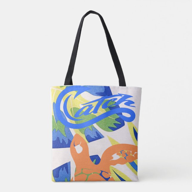Tote Bag. Beach. Fångst Tygkasse (Baksida)