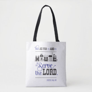 Tote bag bible scripture inspired joshua 24 tygkasse