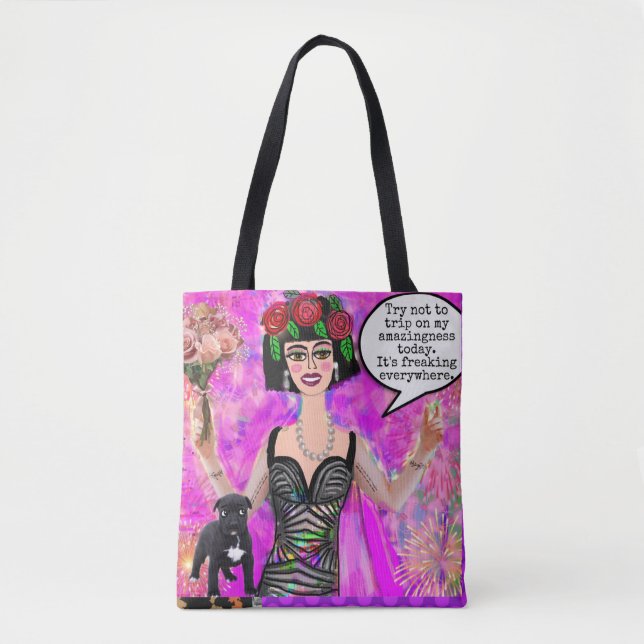 Tote bag - Black hund  Tygkasse (Framsida)