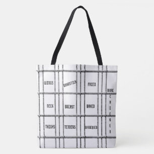Tote Bag Black & White More Chicken Tygkasse