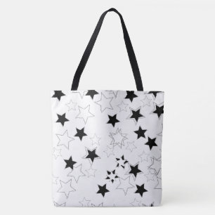 Tote Bag Black & White Stars Tygkasse