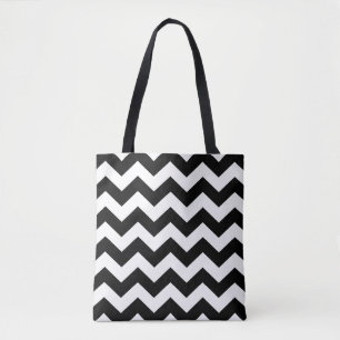 Tote Bag - Black & White Zigzag Tygkasse
