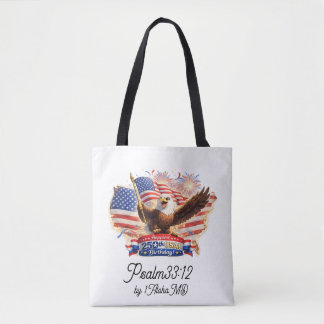 Tote bag "Blessed Happiest 250th Birthday USA!" Tygkasse