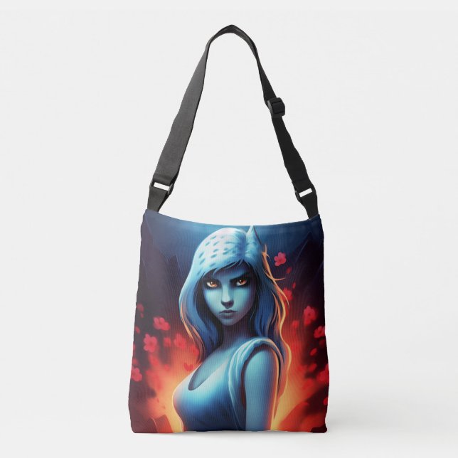 Tote Bag Blue Girl Axelväska (Framsida)
