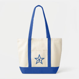 Tote Bag - Blue Star med initial Tygkasse