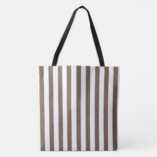 Tote Bag Brown & White Rand Tygkasse
