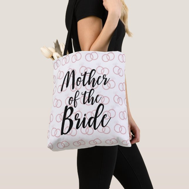 Tote Bag budens mamma Bröllop Ring Mönster Tygkasse (Närbild)