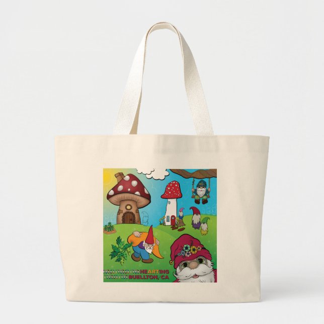 Tote Bag - Buellton’s Gnomes!  Jumbo Tygkasse (Framsidan)