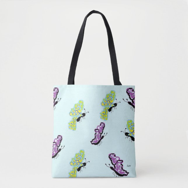 Tote Bag Butterflies Tygkasse (Framsida)