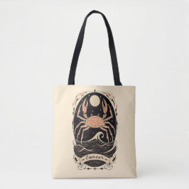 Tote Bag Cancer Celestial Zodiac Art Tygkasse