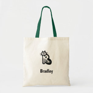 Tote Bag - Cat Brev B med Namn Tygkasse