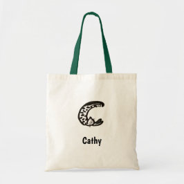 Tote Bag - Cat Brev C med Namn Tygkasse