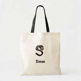 Tote Bag - Cat Brev S med Namn Tygkasse