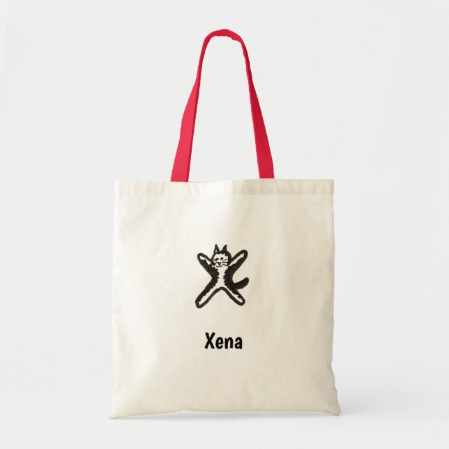 Tote Bag - Cat Brev X med Namn Tygkasse (Framsidan)