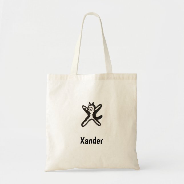 Tote Bag - Cat Brev X med Namn Tygkasse (Framsidan)