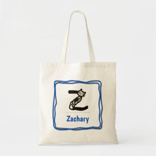Tote Bag - Cat Brev Z med Namn i Ram Tygkasse